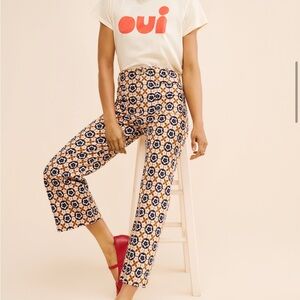 Anthropologie Colette Maeve Floral Wide-Leg Pants